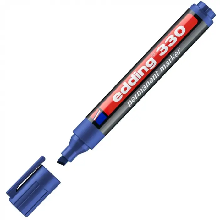 330 permanent markör - mavi - 1 kalem - 1-5 mm kesik uçlu