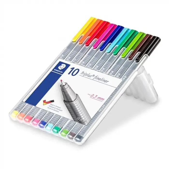 334 Sb10 Triplus Üçgen Fineliner 0.3 mm 10lu Set