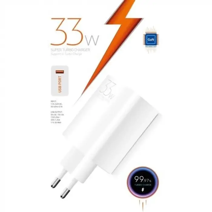 33W GaN USB Hızlı Şarj Başlığı M33