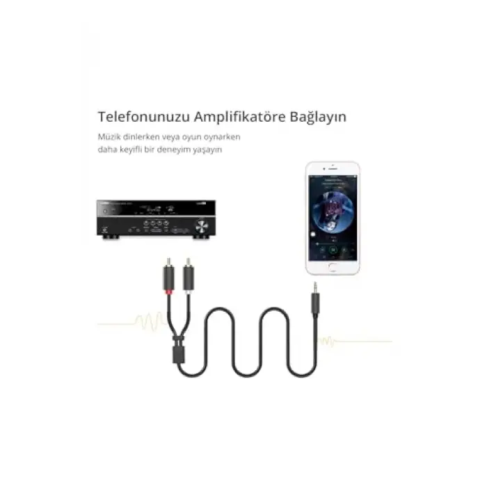 3.5 mm AUX Rca Ses Kablosu, 1.5 Metre
