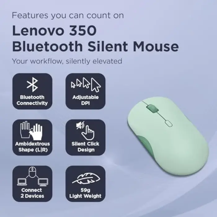 350 Bluetooth Sessiz Mouse, Breeze Moss Renk