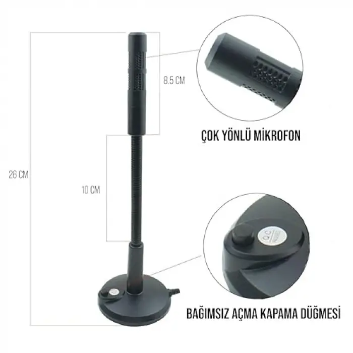 3,5mm Aux Girişli PC Tablet Mikrofonu (MC-7)