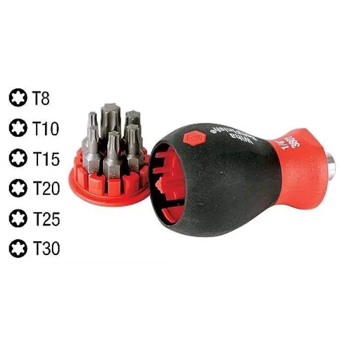 38045 Stubby tornavida Six-in-One ile Bits koyabilirsiniz, Torx