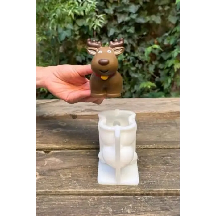 3D Christmas Geyik Silikon Mum Kalıbı