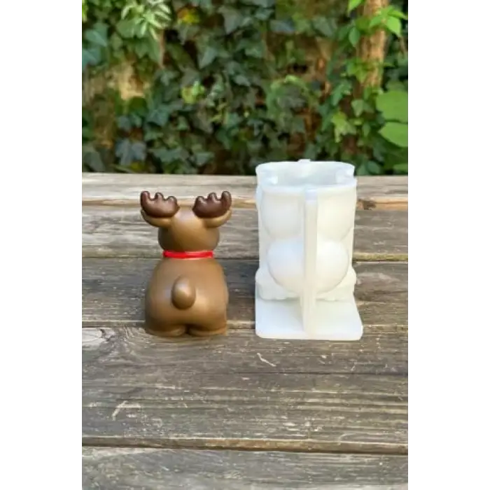 3D Christmas Geyik Silikon Mum Kalıbı