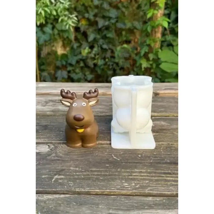 3D Christmas Geyik Silikon Mum Kalıbı