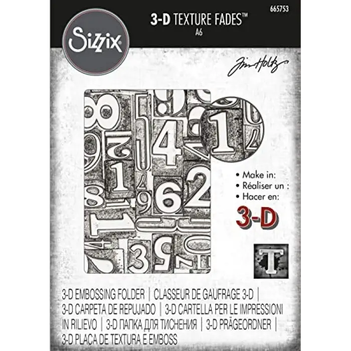 3D Doku Kalıbı - Tim Holtz Numbered
