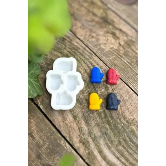 3D Eldiven Mini Dörtlü Mum Kalıbı (Silikon)