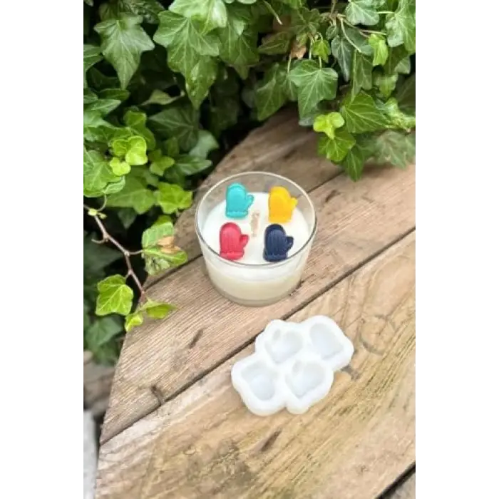 3D Eldiven Mini Dörtlü Mum Kalıbı (Silikon)