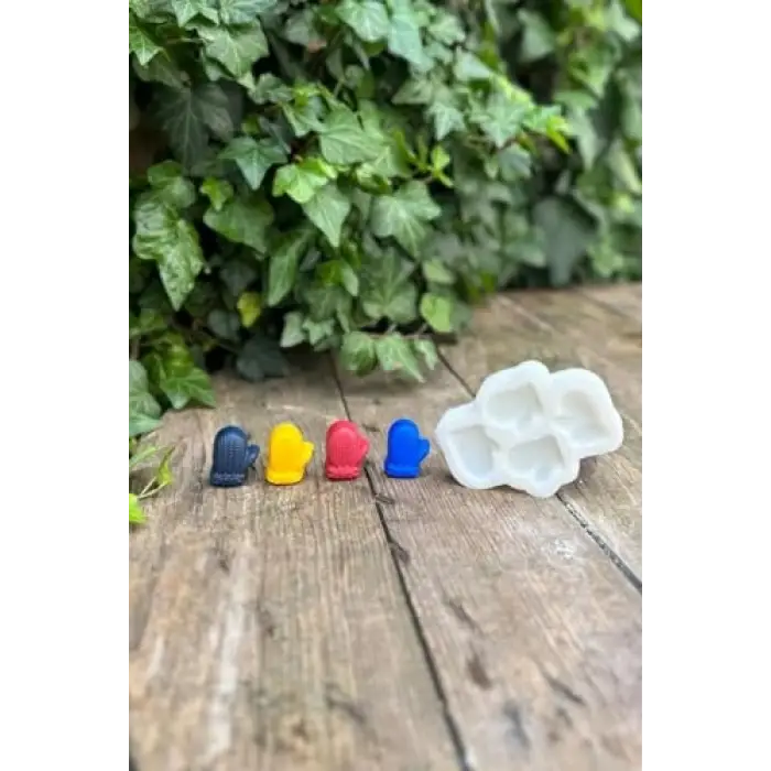 3D Eldiven Mini Dörtlü Mum Kalıbı (Silikon)