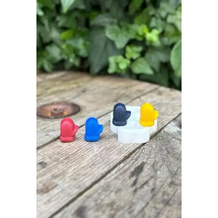 3D Eldiven Mini Dörtlü Mum Kalıbı (Silikon)