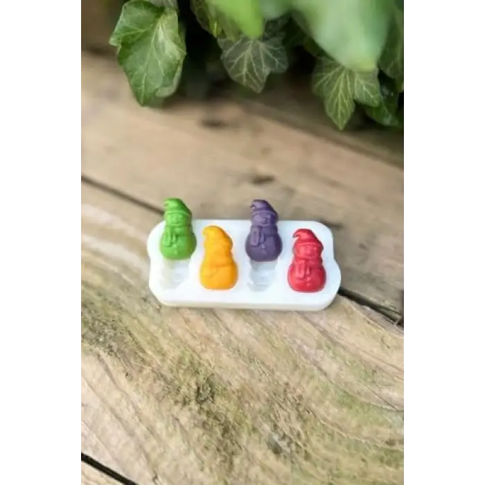 3D Kardan Adam Mini Dörtlü Mum Kalıbı (Silikon)