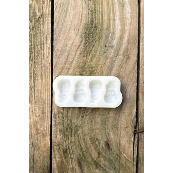 3D Kardan Adam Mini Dörtlü Mum Kalıbı (Silikon)