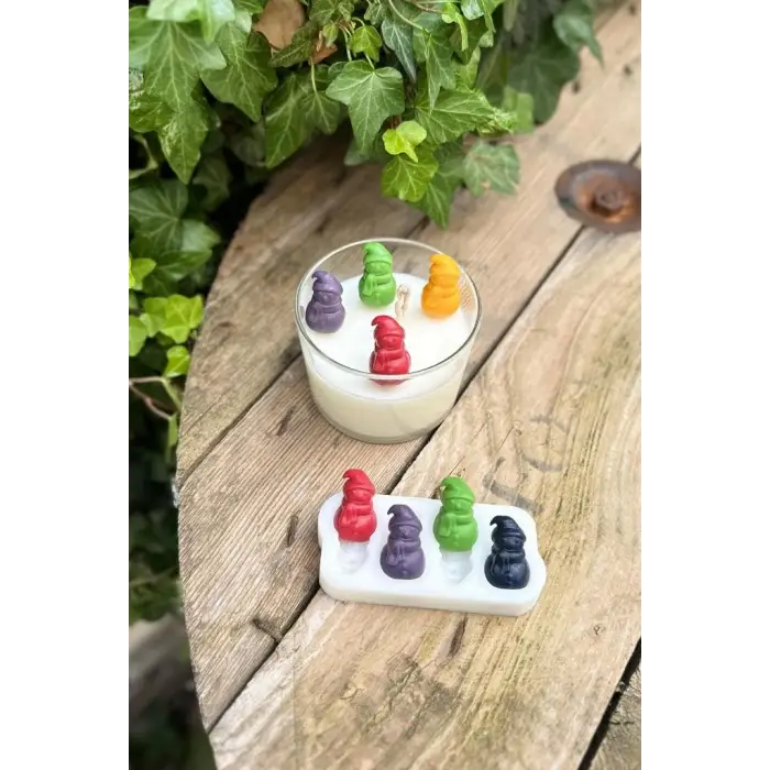 3D Kardan Adam Mini Dörtlü Mum Kalıbı (Silikon)