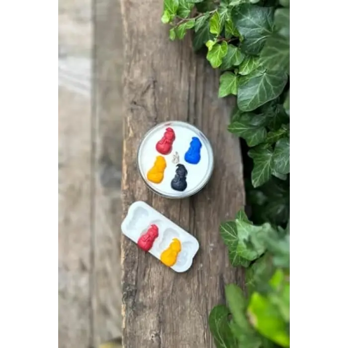 3D Kardan Adam Mini Dörtlü Silikon Mum Kalıbı