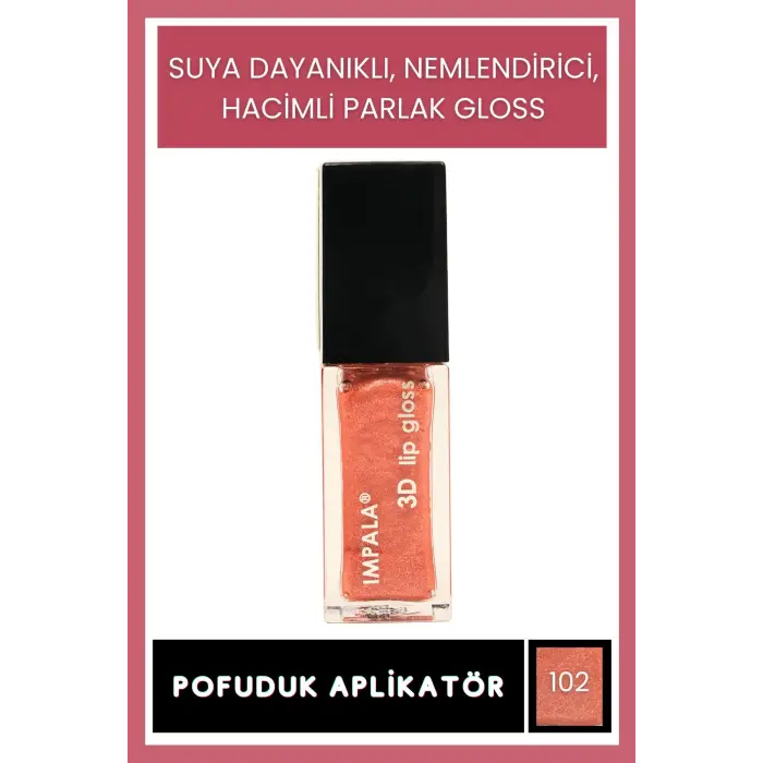 3D Lip Gloss Dudak Parlatıcı No:102