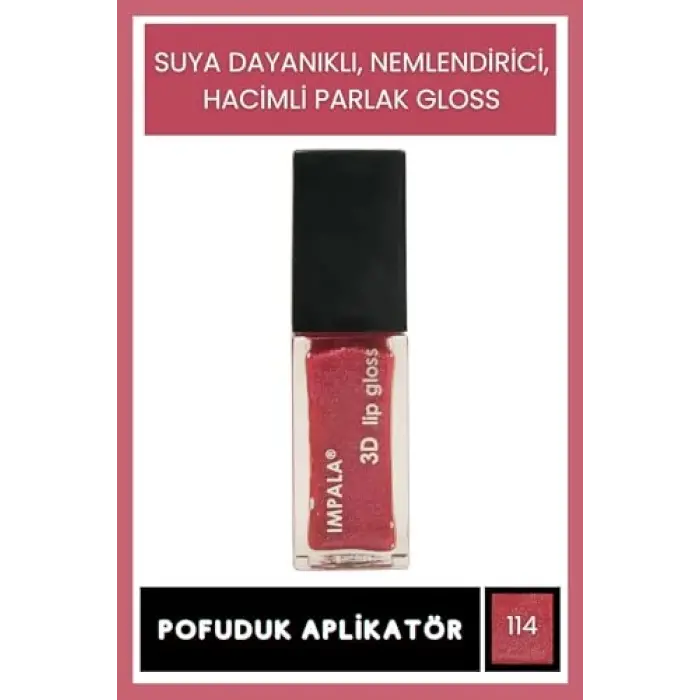 3D Lip Gloss Dudak Parlatıcı No:114