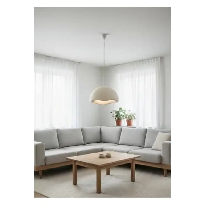 3D Modern Beton Görünümlü Sarkıt Avize Minimal Dalga Form E27 Ampul Dahil btn-0052110
