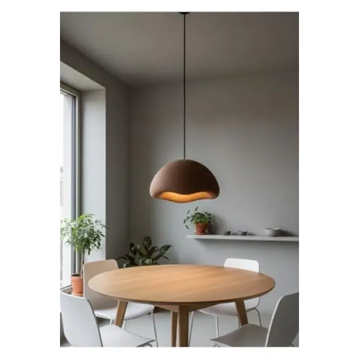 3D Modern Beton Görünümlü Sarkıt Avize Minimal Dalga Form E27 Ampul Dahil btn-005218