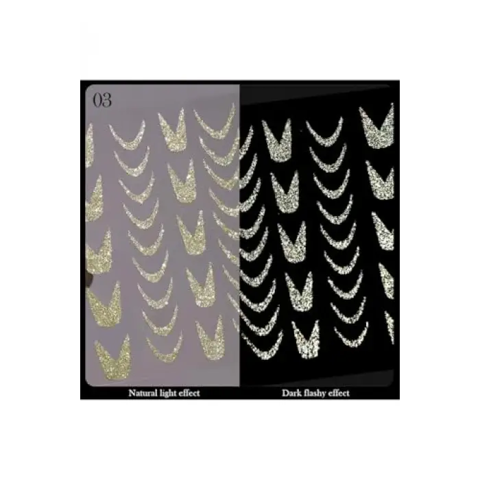 3D Reflektif Efekt Nail Art Sticker Model - 3 (55881-3) 3017