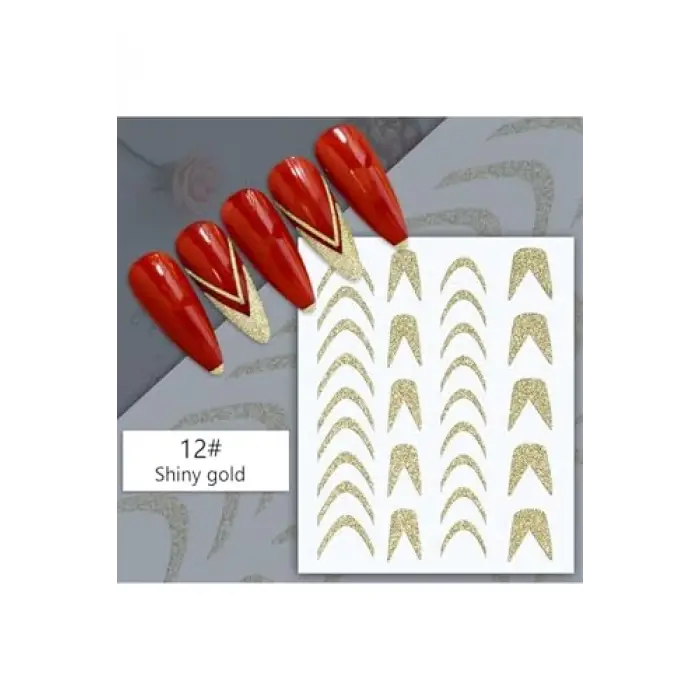 3D Reflektif Efekt Nail Art Sticker Model - 3 (55881-3) 3017