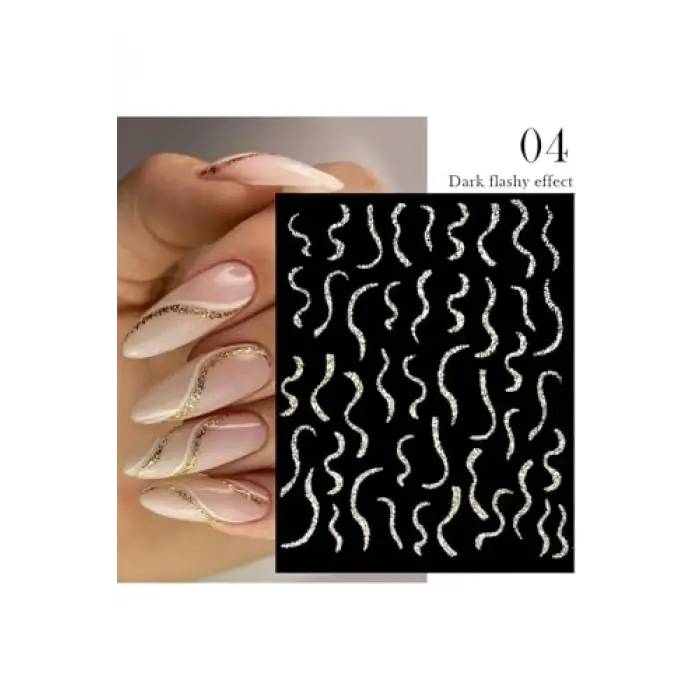 3D Reflektif Efekt Nail Art Sticker Model - 4 (55881-4) 3018