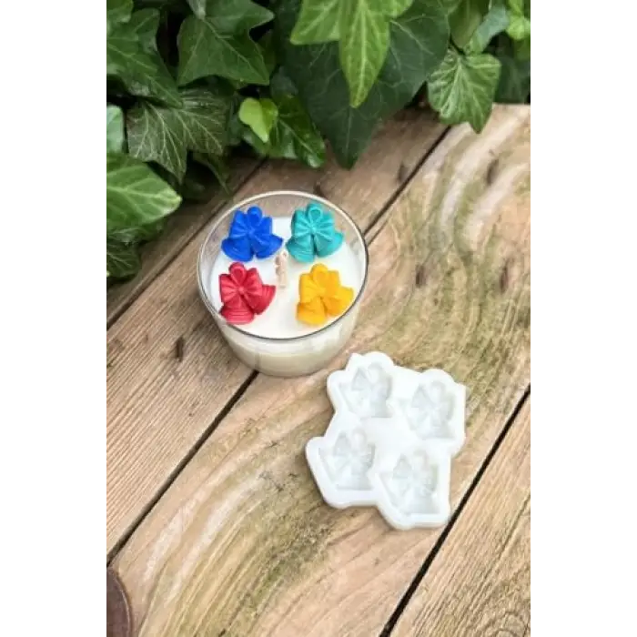 3D Yılbaşı Çanı Mini Dörtlü Mum Kalıbı (Silikon)
