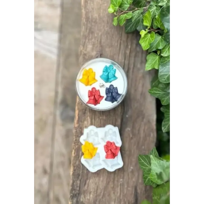 3D Yılbaşı Çanı Mini Dörtlü Mum Kalıbı (Silikon)