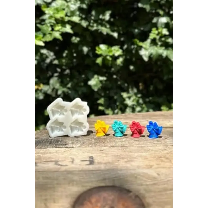 3D Yılbaşı Çanı Mini Dörtlü Mum Kalıbı (Silikon)