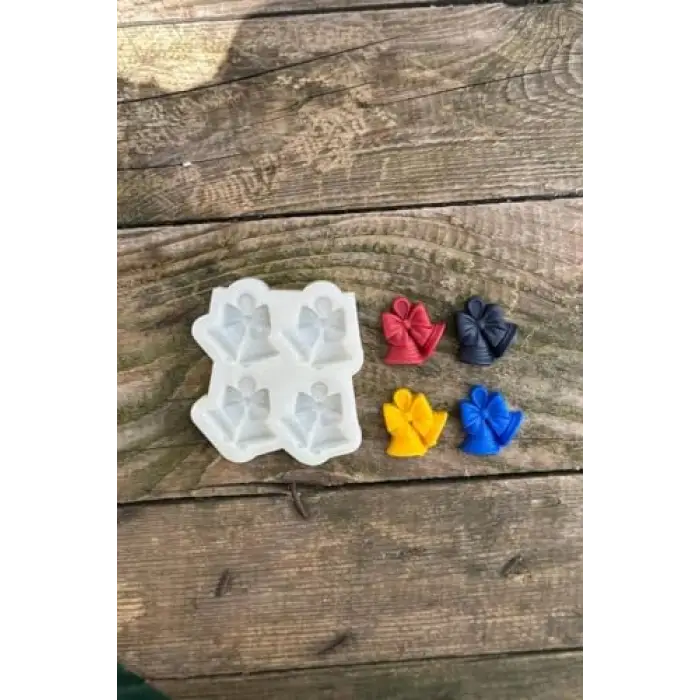 3D Yılbaşı Çanı Mini Dörtlü Mum Kalıbı (Silikon)