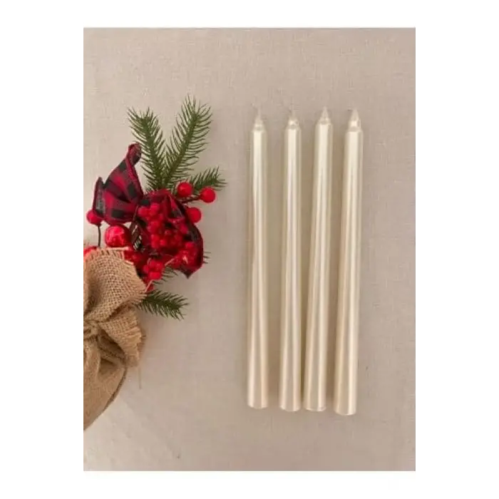 3lü Sedef Inci Renkli Şamdan Mumu