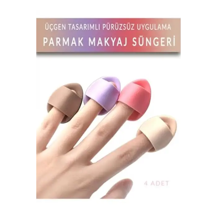 4 Adet Mini Parmak Makyaj Süngeri