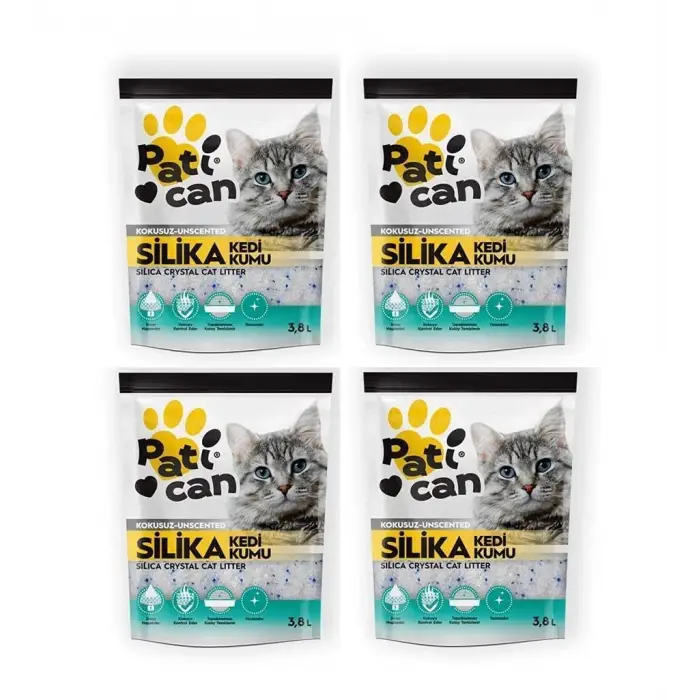 4 Adet Silika Kedi Kumu 3.8 L