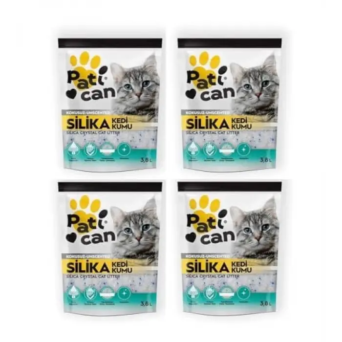4 Adet Silika Kedi Kumu 3.8 L