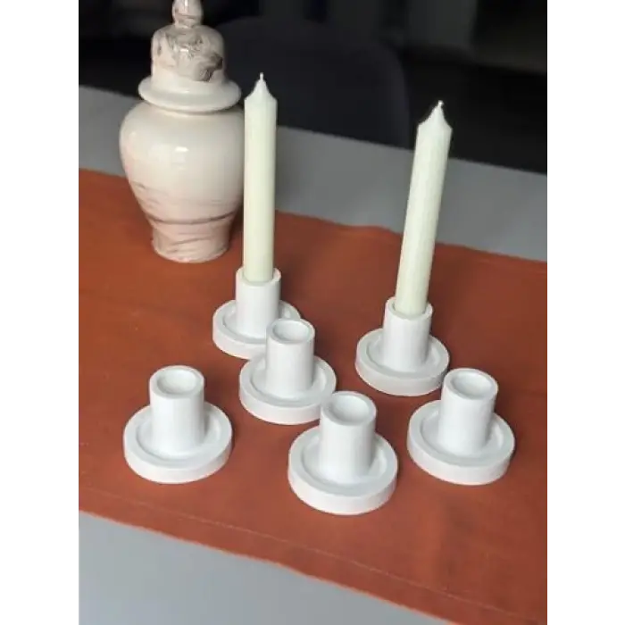 4 Adet Tekli Şamdan Mumluk