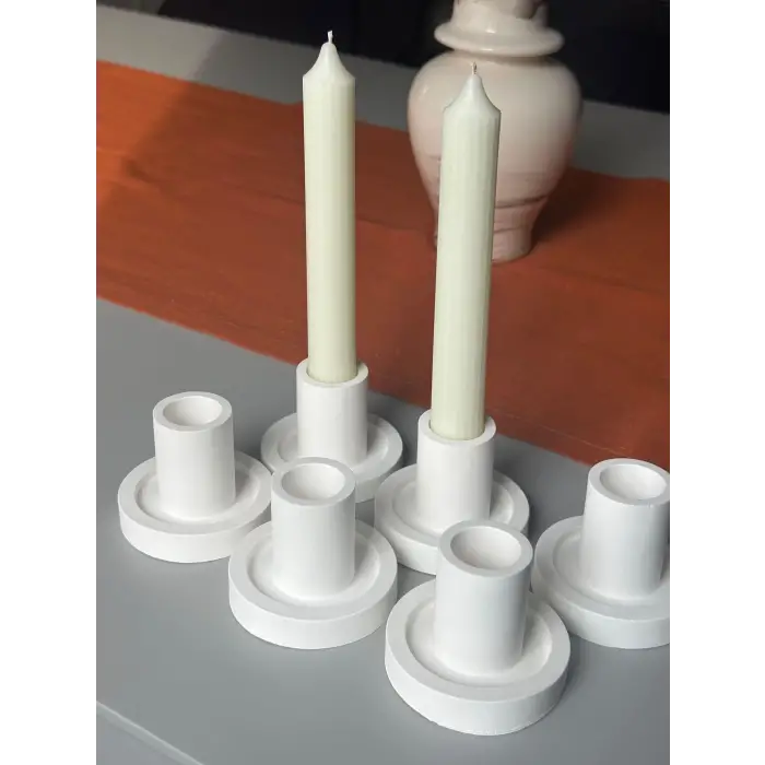 4 Adet Tekli Şamdan Mumluk