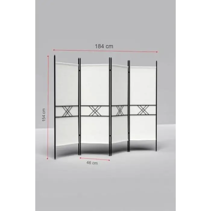 4 Kanatlı Beyaz Paravan 1444B