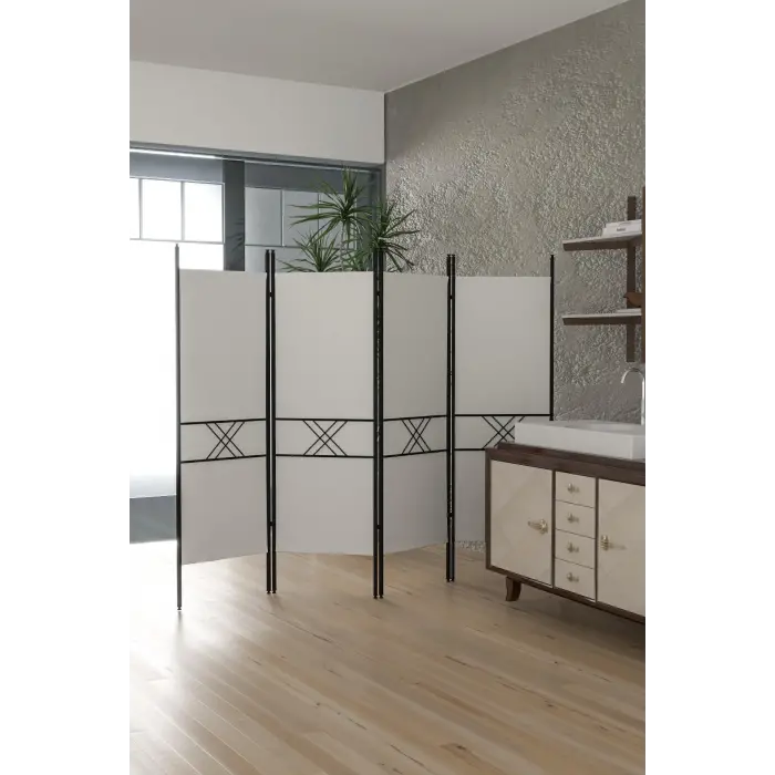4 Kanatlı Beyaz Paravan 1444B