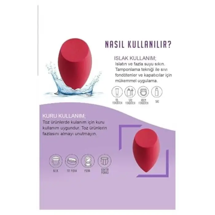4lü Armut Makyaj Süngeri