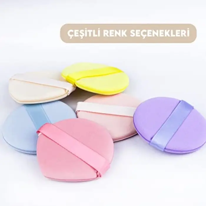 4lü Renkli Pudra Süngeri Pudra Ponponu