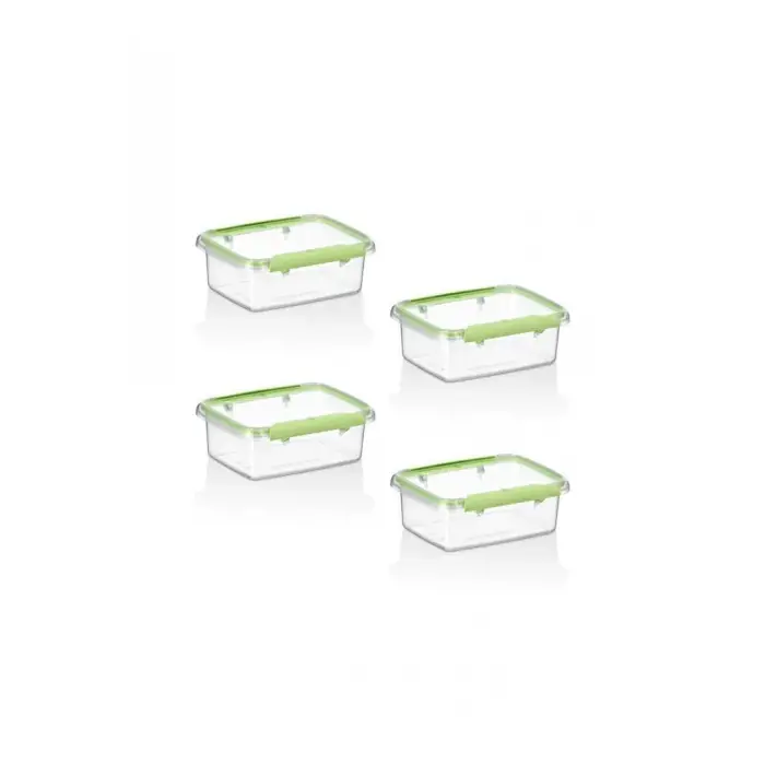 4Lü Set Press - Lock Saklama Kabı 360 ML MAVİ