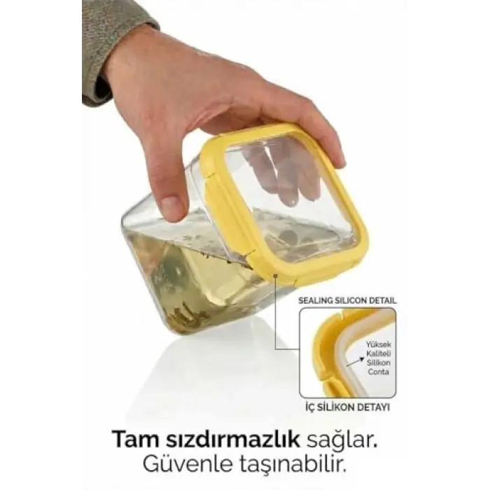4lü Set Sızdırmaz Saklama Kabı, 1500 ML, Yeşil