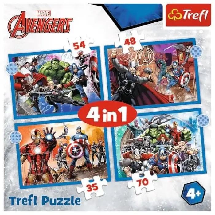 4ü 1 Arada Cesur Yenilmezler Disney Marvel Puzzle