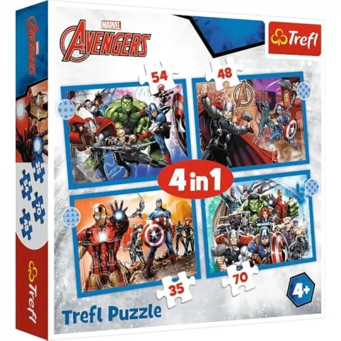 4ü 1 Arada Cesur Yenilmezler Disney Marvel Puzzle