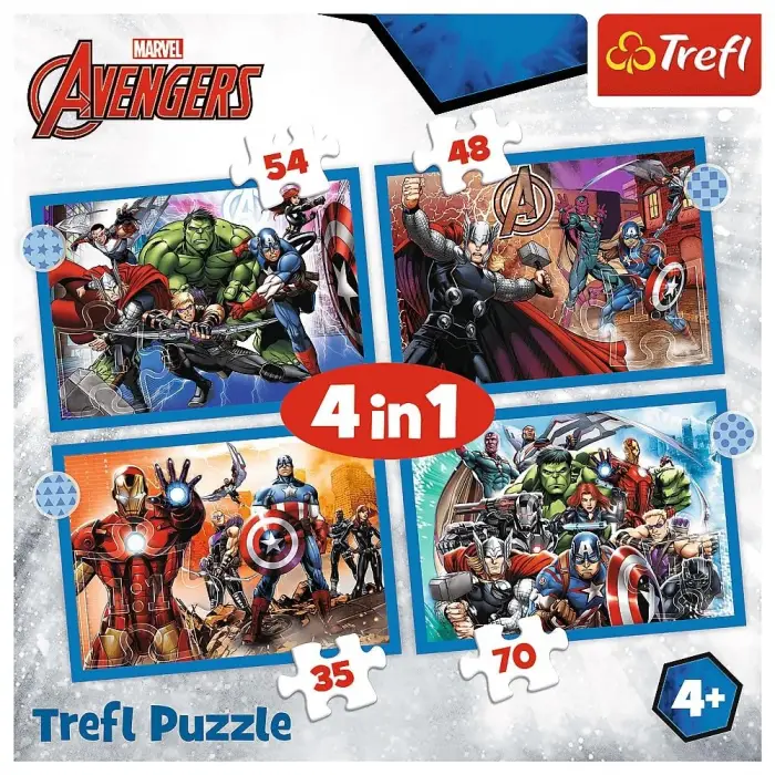 4ü 1 Arada Cesur Yenilmezler Disney Marvel Puzzle