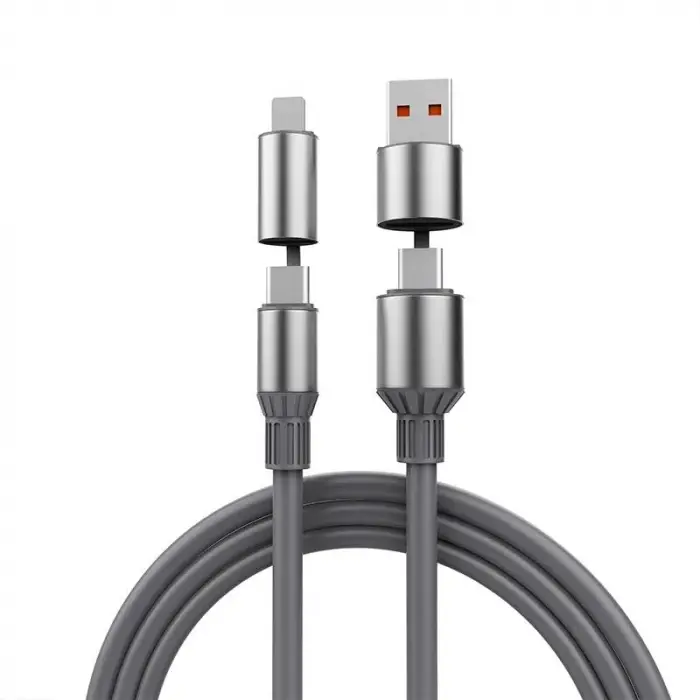 4ü 1 Arada USB-A+Type-Cden Type-C Uyumlu Şarj ve Data Kablosu