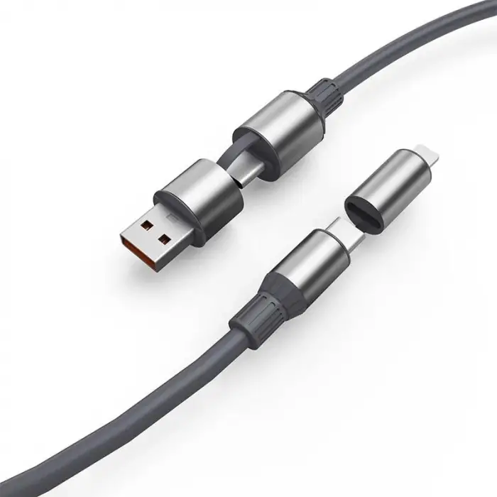 4ü 1 Arada USB-A+Type-Cden Type-C Uyumlu Şarj ve Data Kablosu