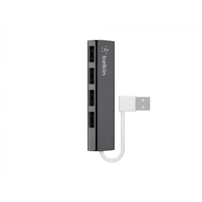 4 USB-A Girişli HUB, USB 2.0, Ultra Slim, Siyah