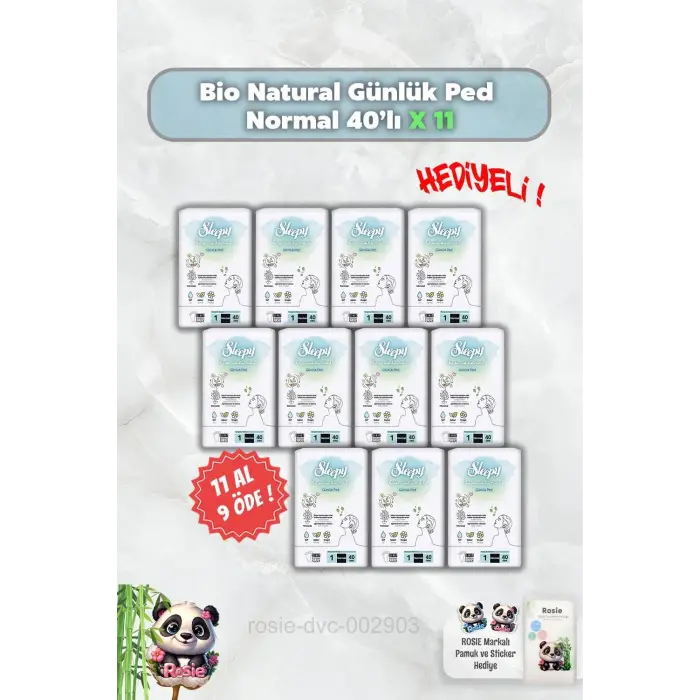 40lı Bio Natural Günlük Ped Normal 11 AL 9 Öde
