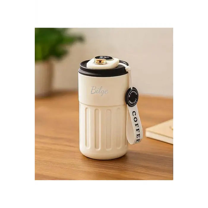400 ml Coffee Dereceli Beyaz Termos